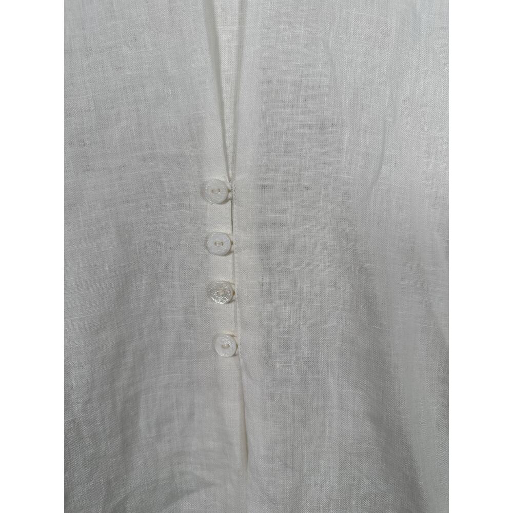 J Jill Love Linen White Button Down Shirt Embroidered Eyelet Linen Womens Size S - Picture 5 of 9